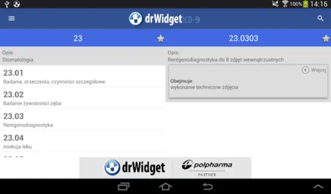 DrWidget ICD9 android App screenshot 2